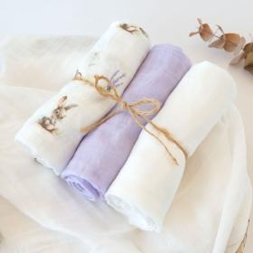 Μουσελίνα Bamboo Lavender Bunny 70x70εκ. Σετ 3τμχ.