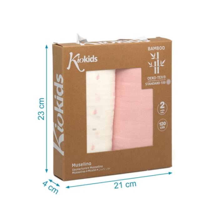 Μουσελίνα Bamboo Petit Pink 120x120cm. 2τμχ.
