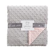 Κουβέρτα Minky Microfiber Ροζ/Γκρι 80x110εκ.