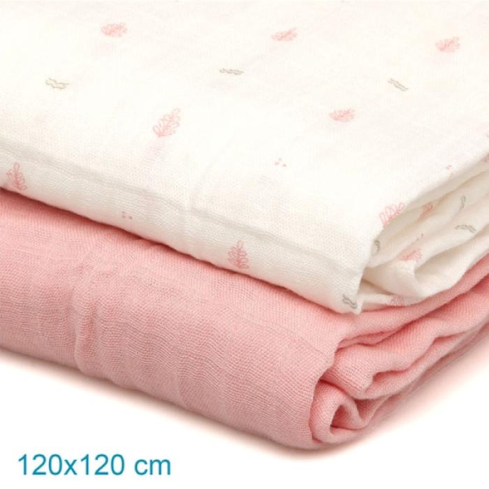 Μουσελίνα Bamboo Petit Pink 120x120cm. 2τμχ.