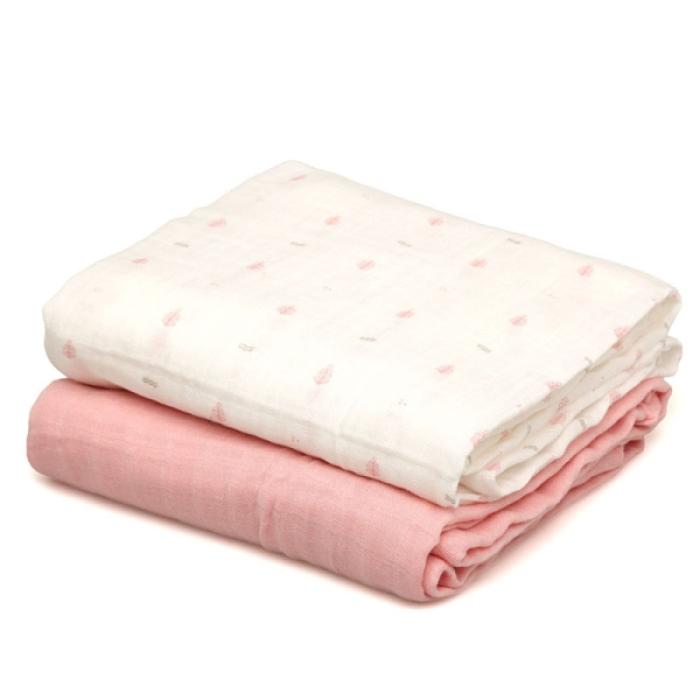 Μουσελίνα Bamboo Petit Pink 120x120cm. 2τμχ.