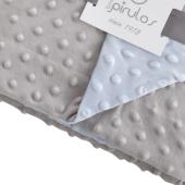 Κουβέρτα Minky Microfiber Σιέλ/Γκρι 80x110εκ.