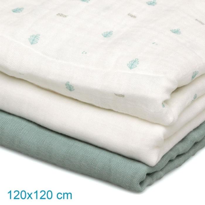 Μουσελίνα Bamboo Petit Mint 70x70εκ. Σετ 3τμχ.
