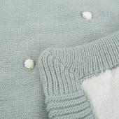 Κουβέρτα Πλεκτή με Fleece Coralina Μπλε 80x110εκ.