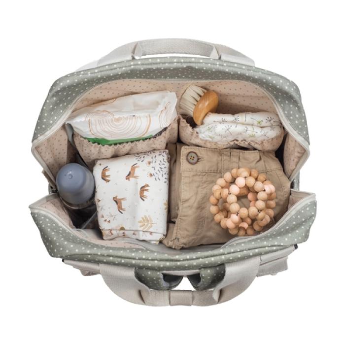 Τσάντα Αλλαξιέρα Backpack Poppy Olive Πουά