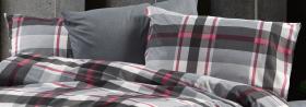 Μαξιλαροθήκη Εμπριμέ Εκάβη 424 50X70 Grey-Bordeaux 70/30 Cott/Pol