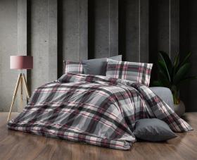 Πάπλωμα Εμπριμέ Εκάβη 424 160X240 Grey-Bordeaux 70/30 Cott/Pol