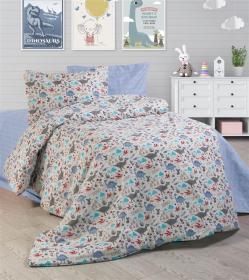 ΠΑΠΛΩΜΑΤΟΘΗΚΗ ΕΜΠΡΙΜΕ kids Dino 309 160X240 White-Blue Cott/Pol 70/30