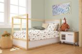 Παπλωματοθήκη Εμπριμέ bebe Cloudy Bear 581 120X160 White-Olive 100% Cotton