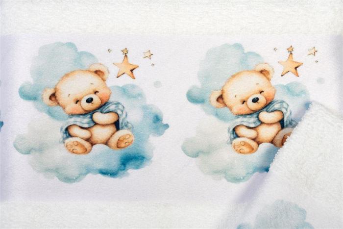 Πετσέτα Σετ 2 τεμ Με Ψηφιακή Εκτύπωση bebe Cute Bear 302 30X50,70X140 White 100% Cotton