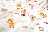 Σεντόνια Εμπριμέ Σετ 2 τεμ kids Forest Animals 571 160X240 White-Pink 100% Cotton