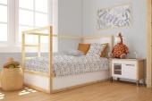 Παπλωματοθήκη Εμπριμέ bebe Fox 527 120X160 Grey 100% Cotton