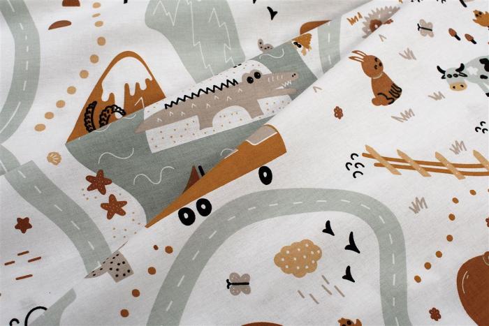 Σεντονάκι Λίκνου bebe Countryside 580 80X110 White-Mint 100% Cotton