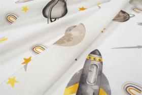 Πάνα Χασέ bebe Space Mission 183 80X80 White-Grey 100% Cotton