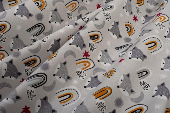 Σεντονάκι Λίκνου bebe Fox 527 80X110 Grey 100% Cotton