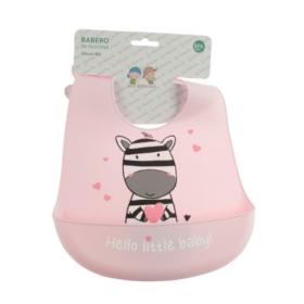 Σαλιάρα Σιλικόνης Zebra Pink