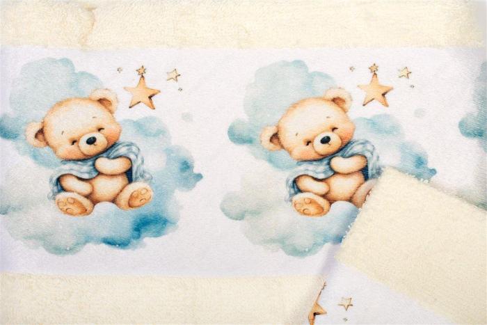 Πετσέτα Σετ 2 τεμ Με Ψηφιακή Εκτύπωση bebe Cute Bear 303 30X50,70X140 Ecru 100% Cotton