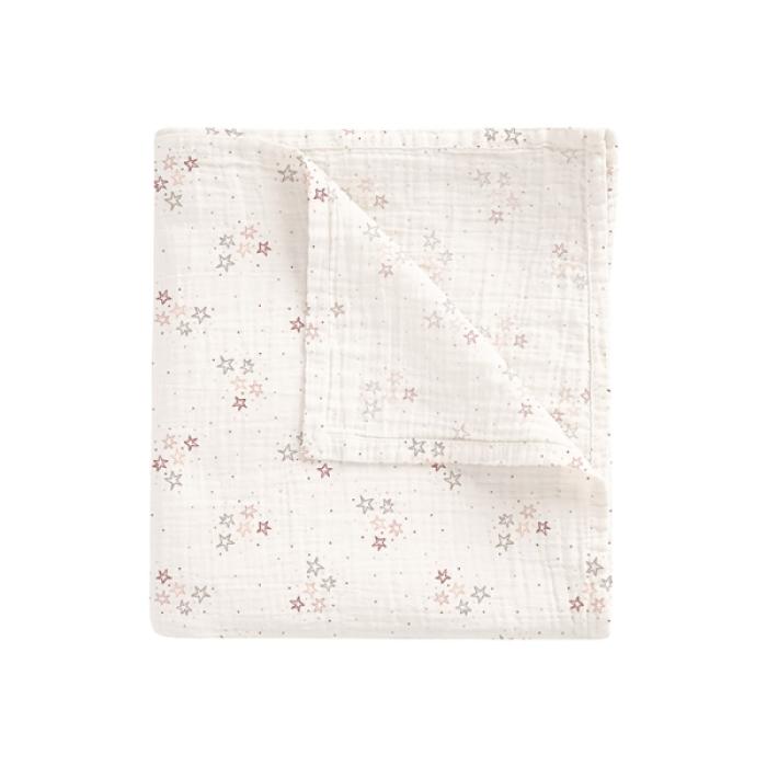 Πάνα Μουσελίνα Bamboo Stars Pink 120x120εκ.