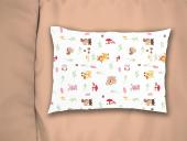 Μαξιλαροθήκη Εμπριμέ bebe Forest Animals 571 35X45 White-Pink 100% Cotton