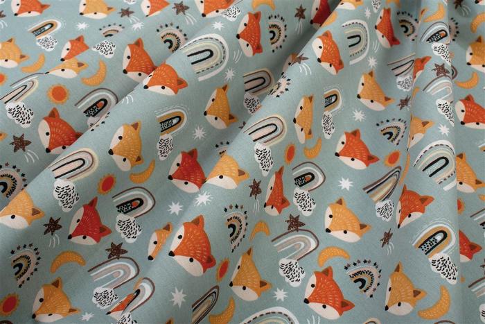 Σεντονάκι Λίκνου bebe Fox 528 80X110 Pale Cyan 100% Cotton