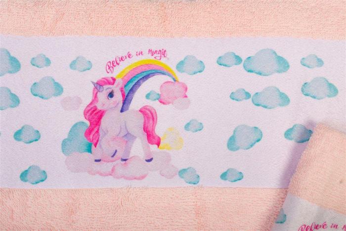 Πετσέτα Σετ 2 τεμ Με Ψηφιακή Εκτύπωση bebe Magic Unicorn 315 30X50,70X140 Pink 100% Cotton