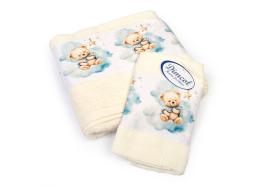 Πετσέτα Σετ 2 τεμ Με Ψηφιακή Εκτύπωση bebe Cute Bear 303 30X50,70X140 Ecru 100% Cotton