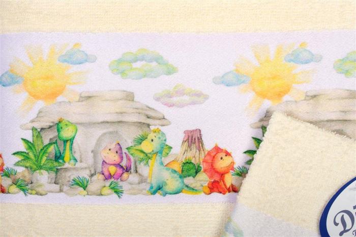Πετσέτα Σετ 2 τεμ Με Ψηφιακή Εκτύπωση bebe Dinosaurs 312 30X50,70X140 Ecru 100% Cotton