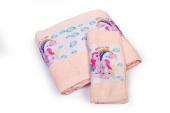 Πετσέτα Σετ 2 τεμ Με Ψηφιακή Εκτύπωση bebe Magic Unicorn 315 30X50,70X140 Pink 100% Cotton