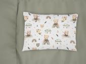 Μαξιλαροθήκη Εμπριμέ kids Cloudy Bear 581 50X70 White-Olive 100% Cotton