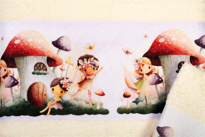 Πετσέτα Σετ 2 τεμ Με Ψηφιακή Εκτύπωση bebe Fairies 332 30X50,70X140 Ecru 100% Cotton