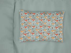 Μαξιλαροθήκη Εμπριμέ kids Fox 528 50X70 Pale Cyan 100% Cotton