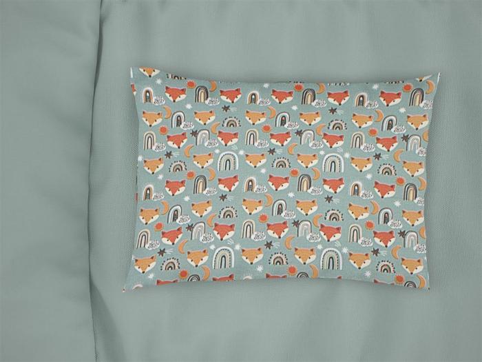 Μαξιλαροθήκη Εμπριμέ kids Fox 528 50X70 Pale Cyan 100% Cotton