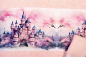 Πετσέτα Σετ 2 τεμ Με Ψηφιακή Εκτύπωση bebe Fairytale Castle 325 30X50,70X140 Pink 100% Cotton