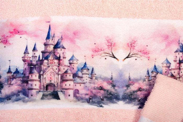 Πετσέτα Σετ 2 τεμ Με Ψηφιακή Εκτύπωση bebe Fairytale Castle 325 30X50,70X140 Pink 100% Cotton