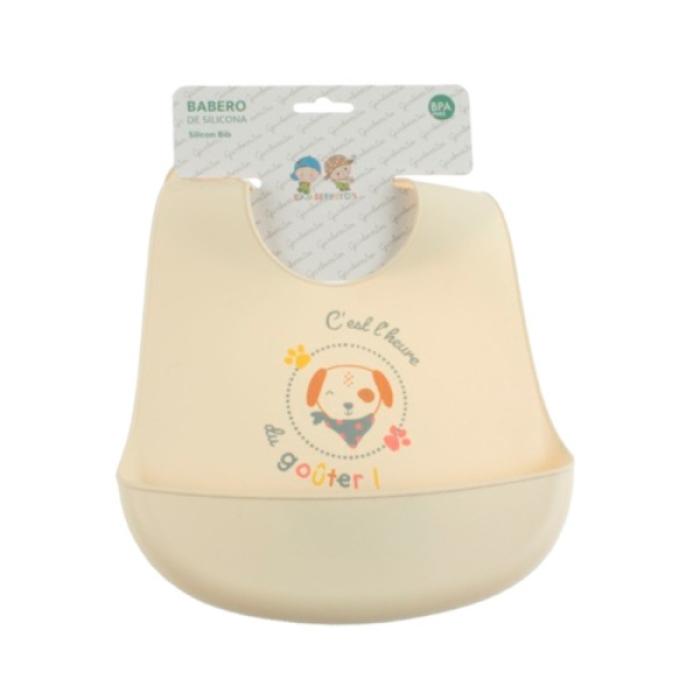 Σαλιάρα Σιλικόνης Puppy Beige