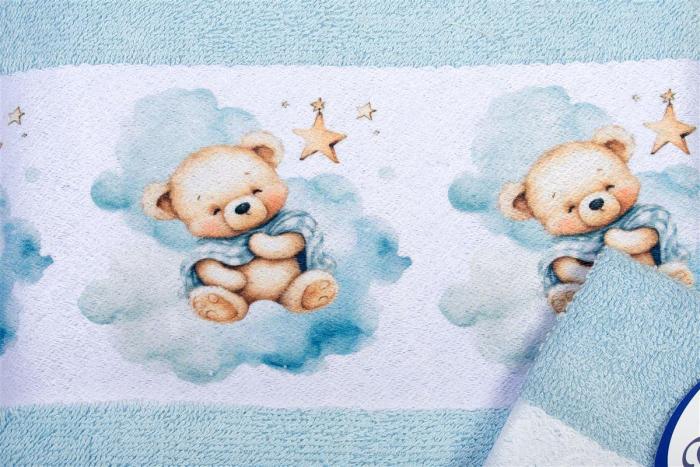 Πετσέτα Σετ 2 τεμ Με Ψηφιακή Εκτύπωση bebe Cute Bear 301 30X50,70X140 Sky Blue 100% Cotton