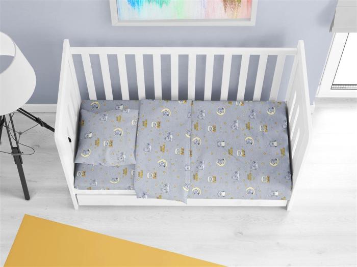 ΣΕΝΤΟΝΙΑ ΕΜΠΡΙΜΕ ΣΕΤ 3 τεμ bebe Sweet Dreams 552 120X160 Grey 100% Cotton