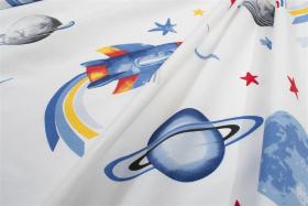 Πάνα Χασέ bebe Space Mission 184 80X80 White-Blue 100% Cotton