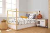 Παπλωματοθήκη Εμπριμέ bebe Seabirds 578 120X160 White-Grey 100% Cotton