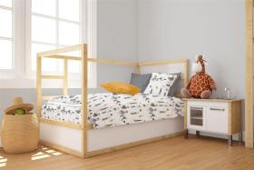 Παπλωματοθήκη Εμπριμέ bebe Seabirds 578 120X160 White-Grey 100% Cotton