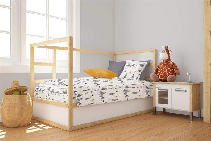 Παπλωματοθήκη Εμπριμέ bebe Seabirds 578 120X160 White-Grey 100% Cotton