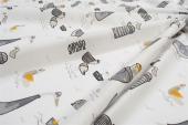 Πάνα Χασέ bebe Seabirds 578 80X80 White-Grey 100% Cotton