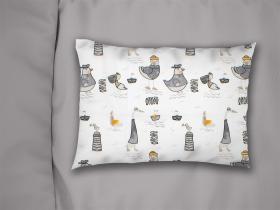 Μαξιλαροθήκη Εμπριμέ kids Seabirds 578 50X70 White-Grey 100% Cotton