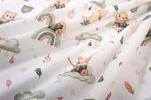 Σεντόνια Εμπριμέ Σετ 2 τεμ kids Cloudy Bear 581 160X240 White-Olive 100% Cotton