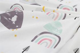 Πάνα Χασέ bebe Rainbow 575 80X80 White-Pink 100% Cotton