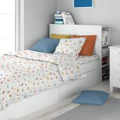 Σεντόνια Εμπριμέ Σετ 2 τεμ kids Forest Animals 570 160X240 White-Sky Blue 100% Cotton