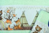 Πετσέτα Σετ 2 τεμ Με Ψηφιακή Εκτύπωση bebe Forest Animals 337 30X50,70X140 Mint 100% Cotton