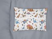 Μαξιλαροθήκη Εμπριμέ bebe Dinosaur 519 35X45 White-Blue 100% Cotton