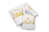 Πετσέτα Σετ 2 τεμ Με Ψηφιακή Εκτύπωση bebe Jungle 350 30X50,70X140 White 100% Cotton
