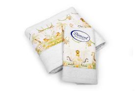 Πετσέτα Σετ 2 τεμ Με Ψηφιακή Εκτύπωση bebe Jungle 350 30X50,70X140 White 100% Cotton